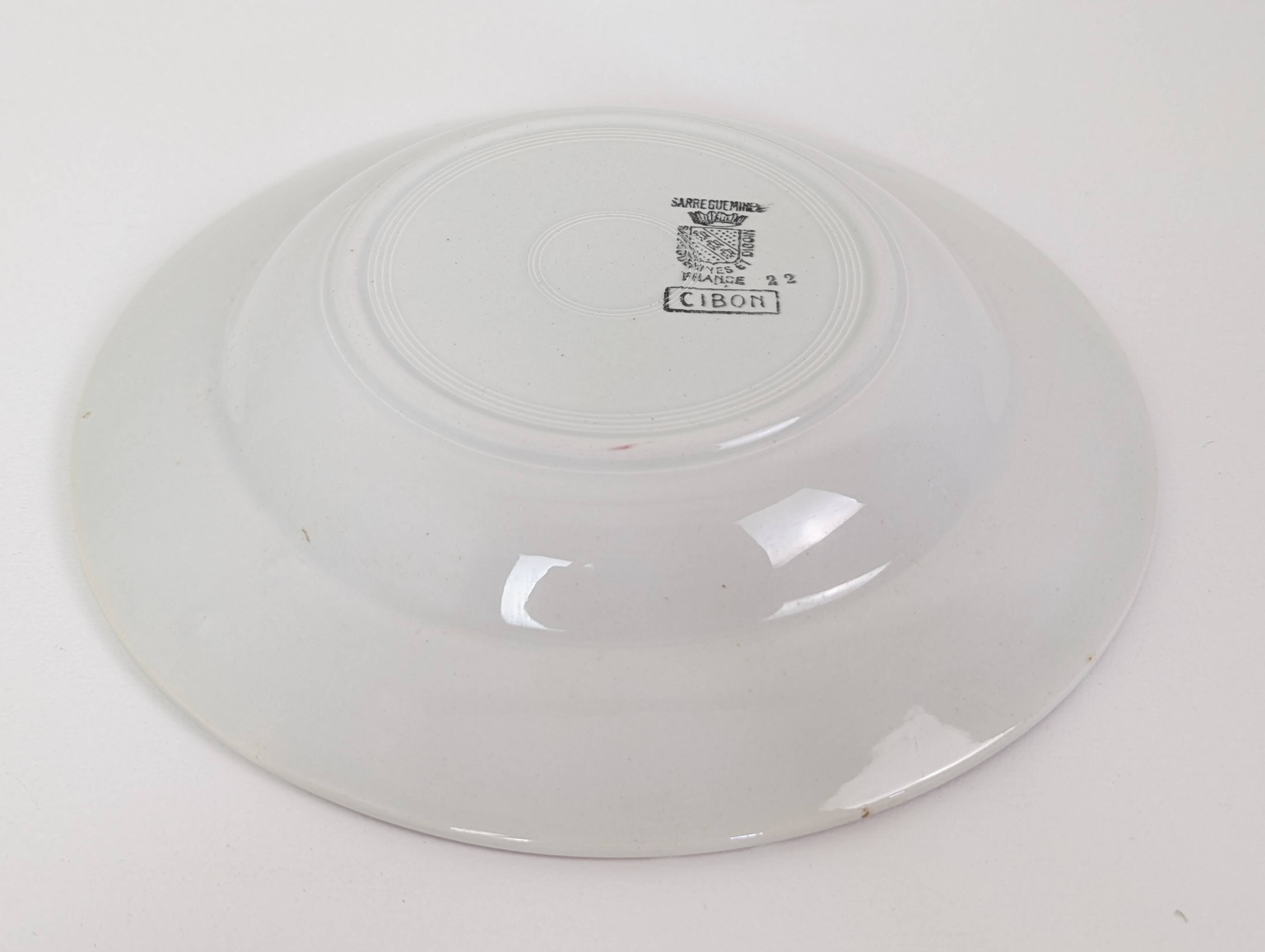 3 assiettes creuses Digoin Sarreguemines
