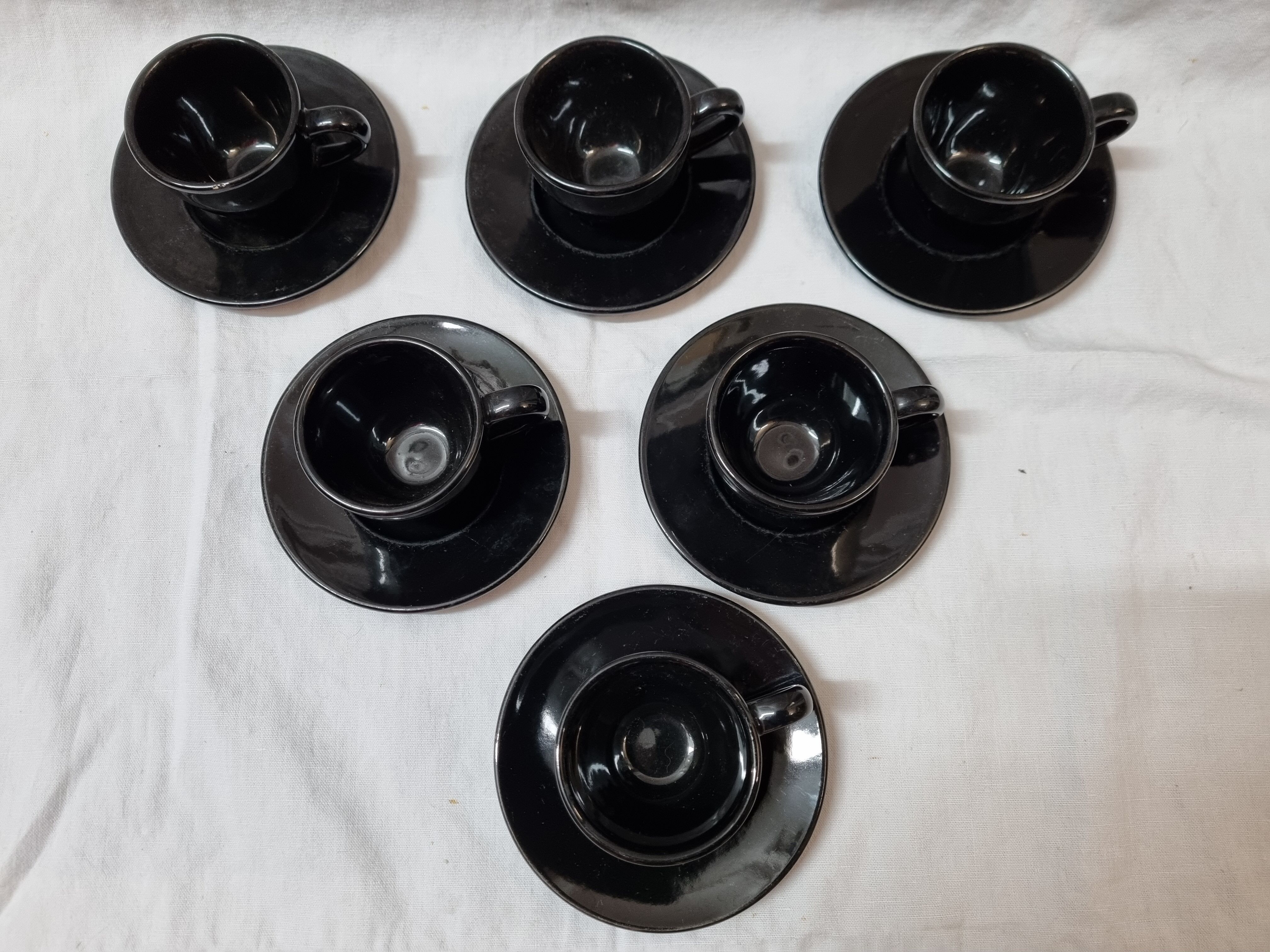 6 black coffee cups Krups, 1980