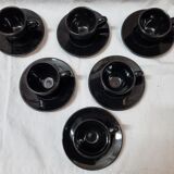 6 tasses à café noires Krups, 1980