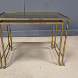 Brass faux bamboo nesting tables, 1960s