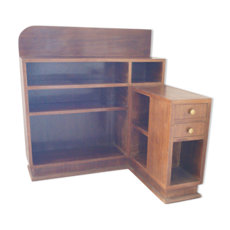 Bibliothèque d'angle art-déco 1930