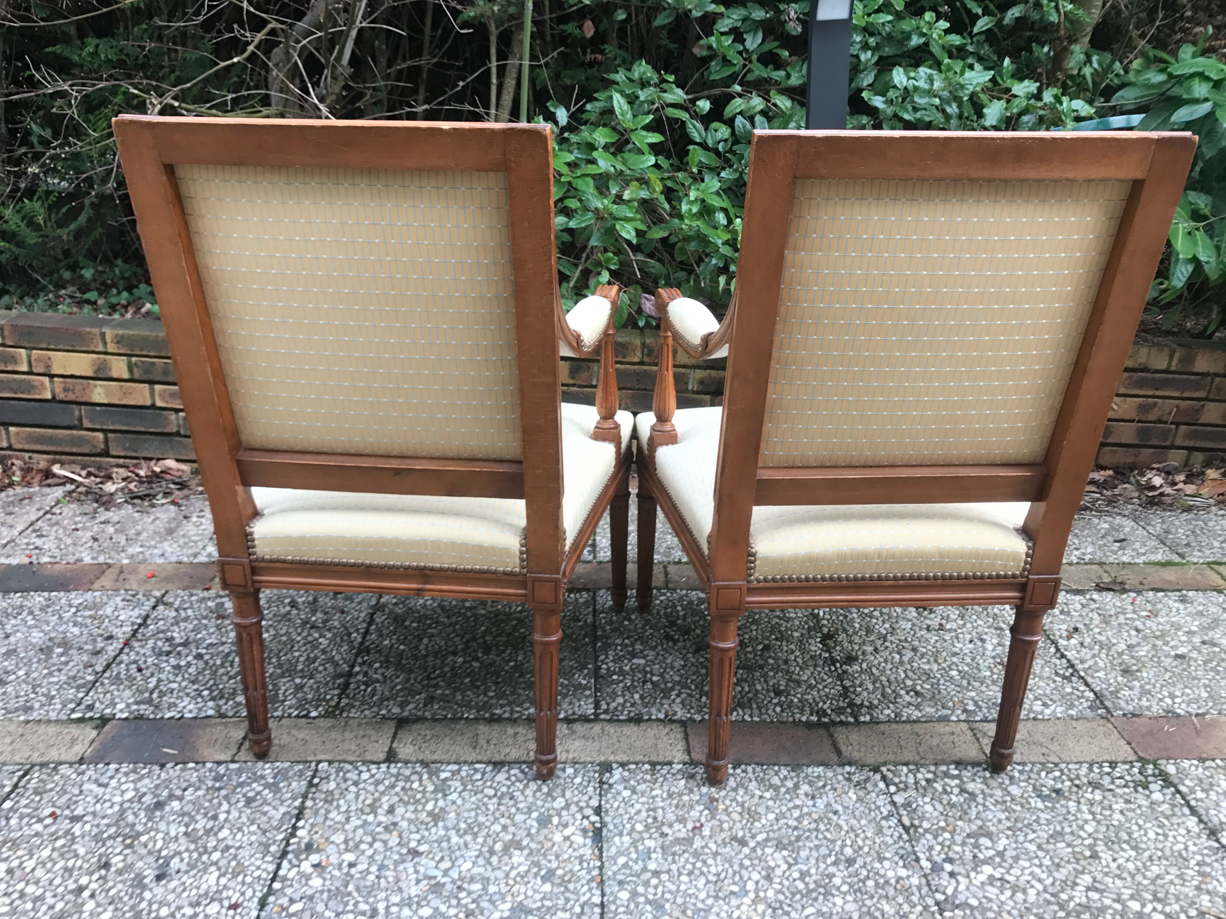 Pair of armchairs of style Louis XVI