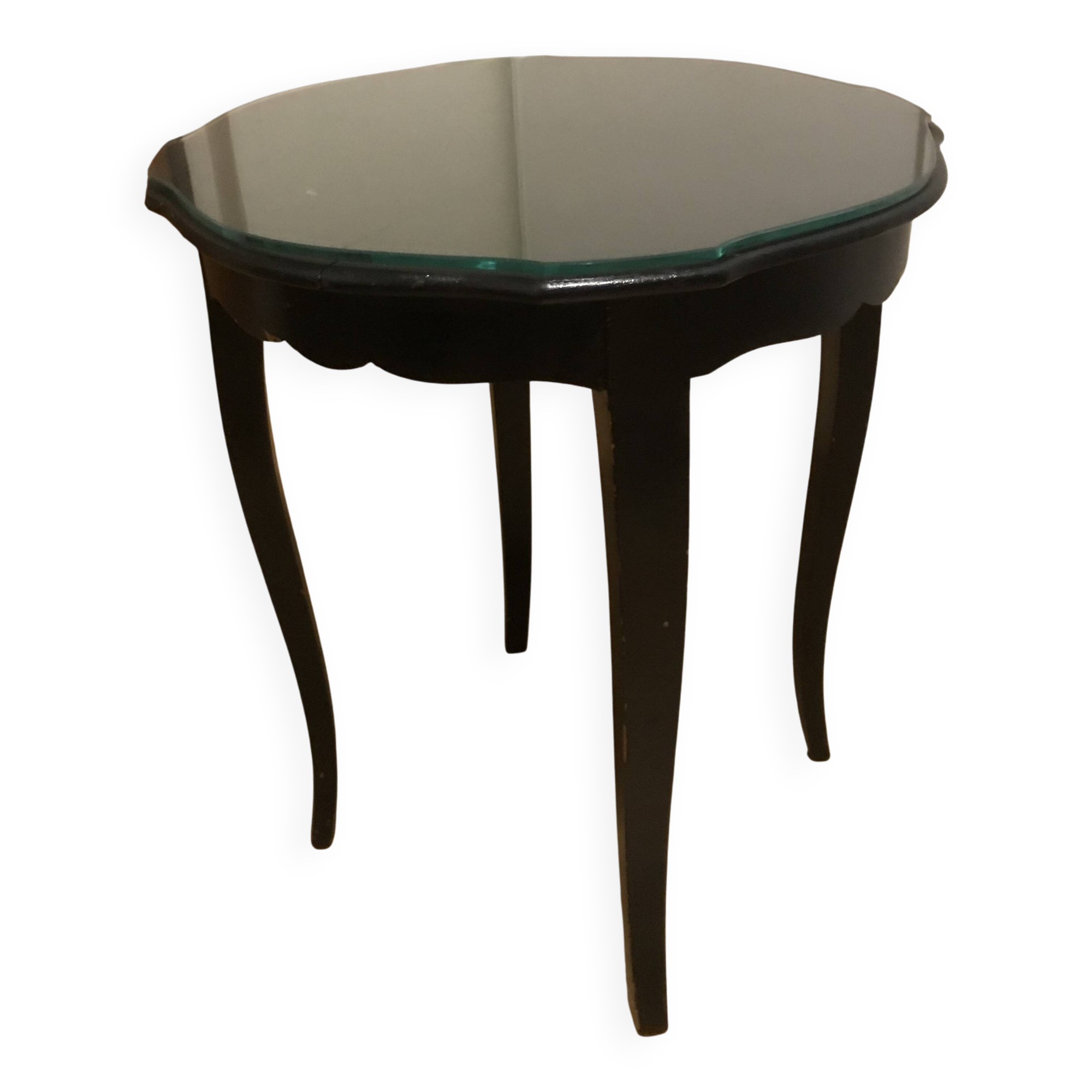 Small painted wooden pedestal table