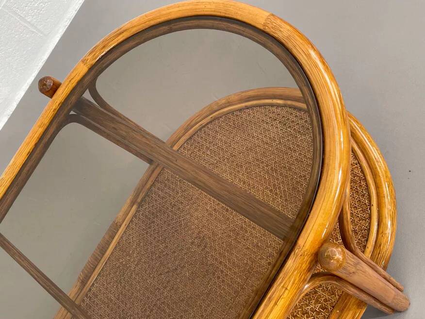 Vintage roasttan coffee table and glass top