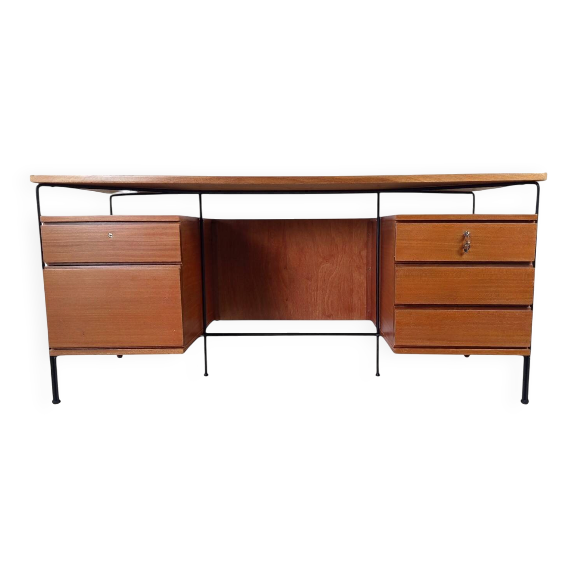 Double caisson desk modernist ARP (Guariche, Motte, Mortier) – 1955
