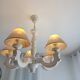 White wooden chandelier 5 branches
