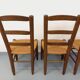 Set of 4 vintage brutalist chairs in wood and straw from the 1960s.