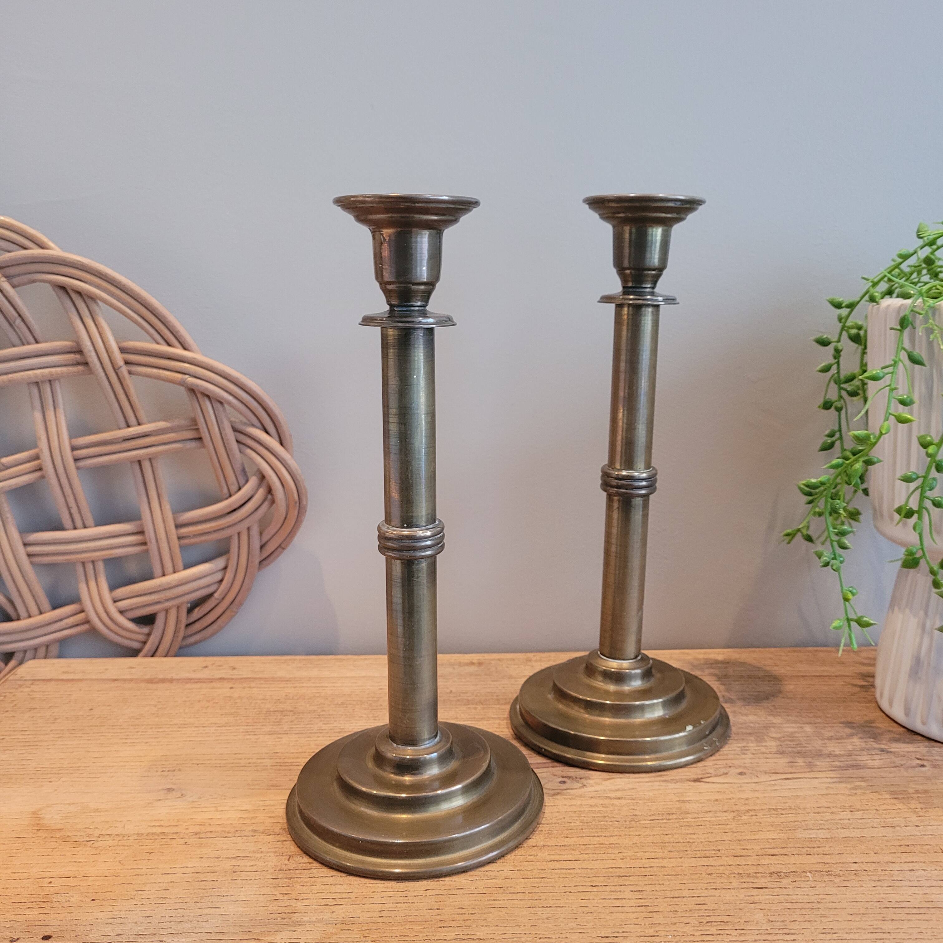 Pair of brass candle holders 22