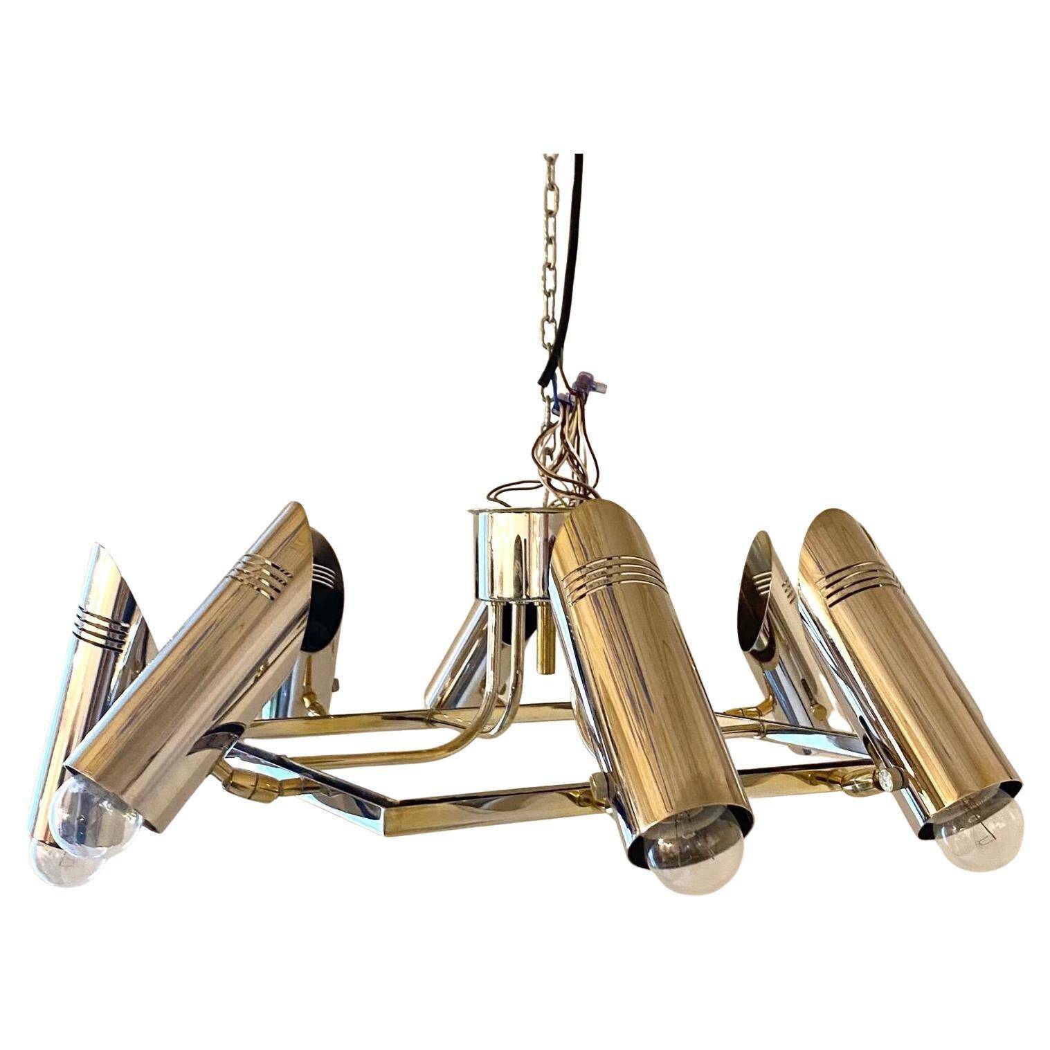 Space Age Multi Lights Ceiling Lamp in the Style of Stilnovo, Italy 1970's