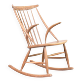 Mid-Century Oak Rocking Chair by Illum Wikkelsø for Niels Eilersen, 1950s.
