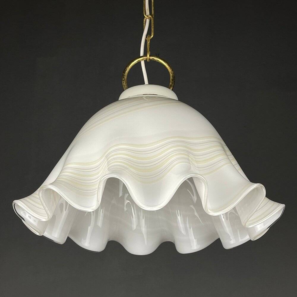 Vintage Murano Glass Suspension Lamp in the Shape of a Handkerchief, Italy, 1970s