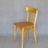 4 Baumann 1950 bistro chairs in “golden oak” color