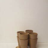 Set de 8 tasses gobelets en grès vernissé