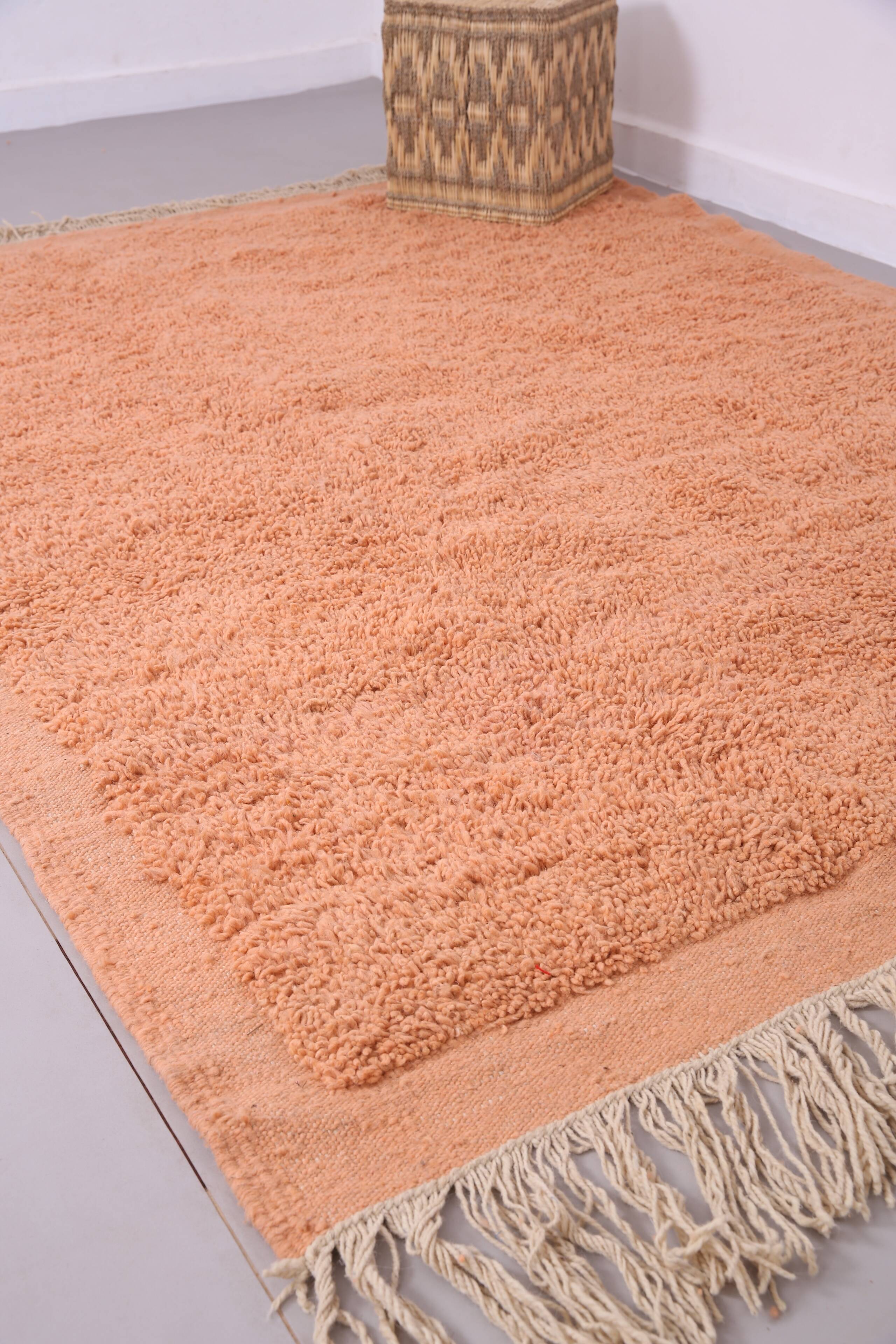 Peach Vintage Moroccan Rug 187 x 252 cm - Handmade Berber Wool Rug Boho