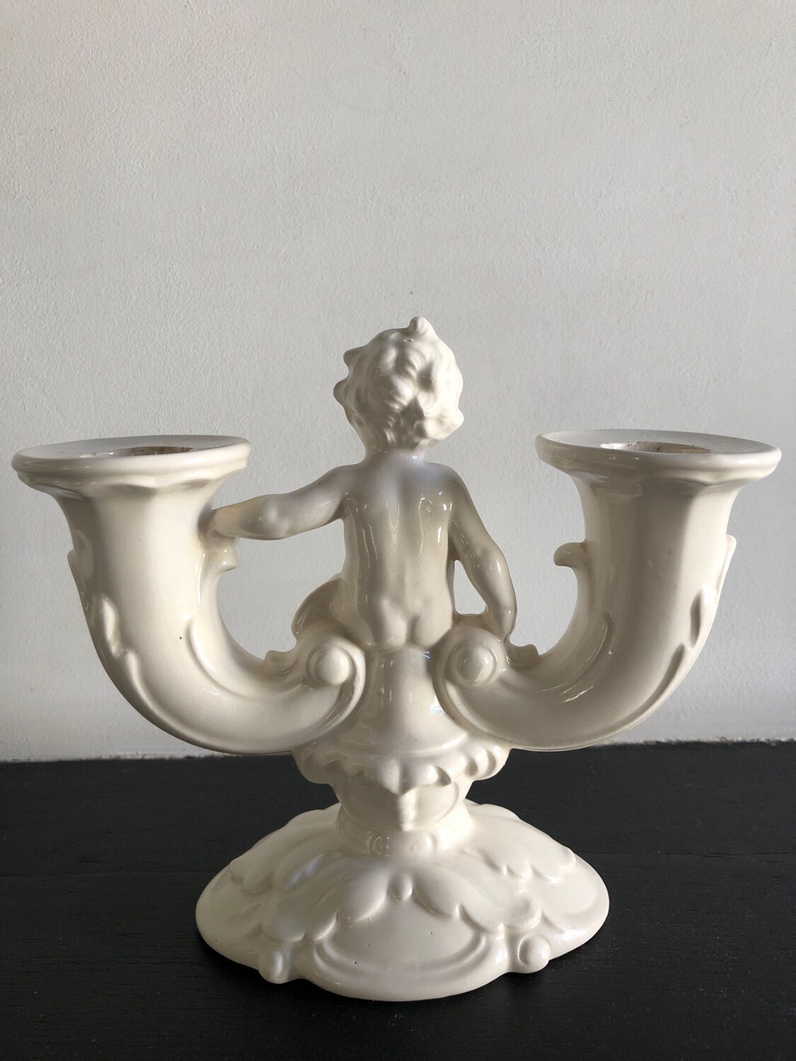 Antique porcelain candlestick