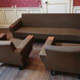 Danish Club armchairs 60s 70 khaki