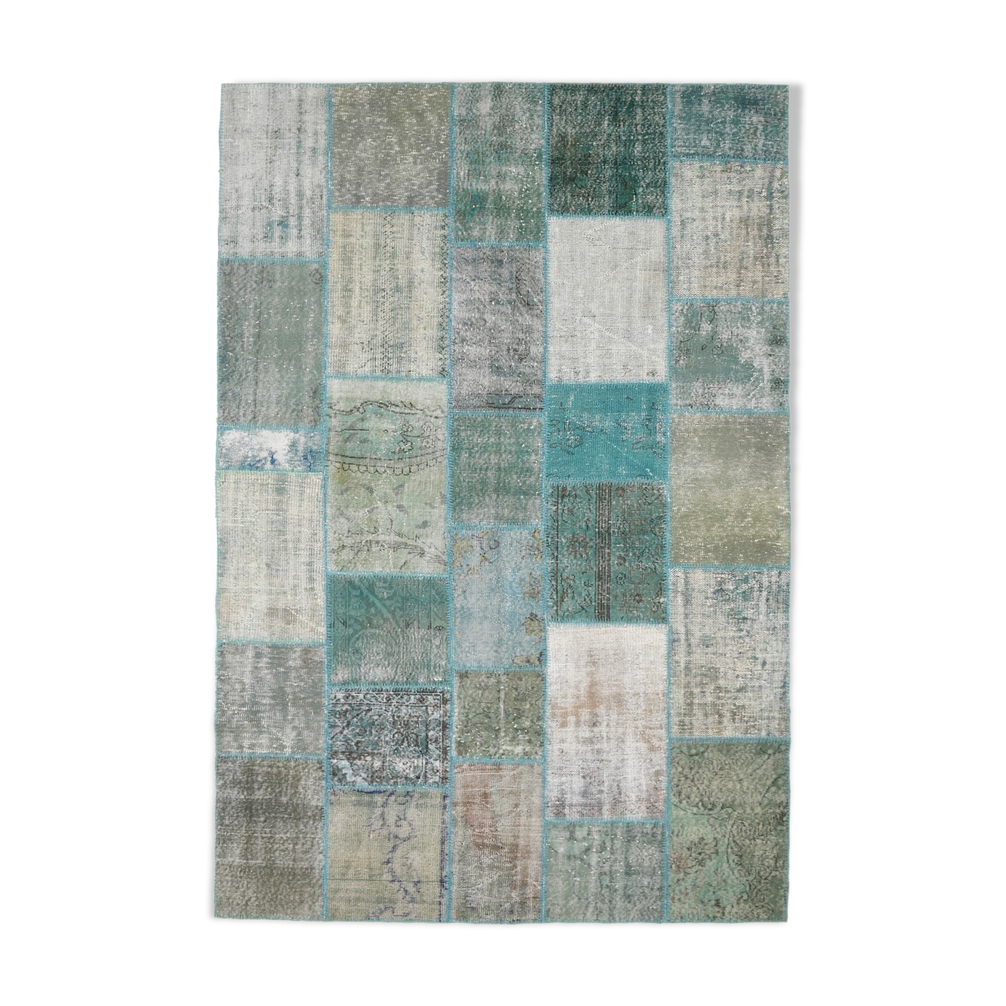 7x10 oversize teal green vintage rug 300x207cm