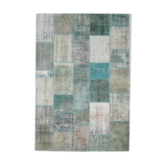 7x10 oversize teal green vintage rug 300x207cm