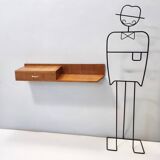 Beech and Durmast Wall-Mounted Console Table, Italy
