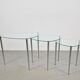 Triangular Nesting Tables in Glass and Metal, 1970s, Set of 3