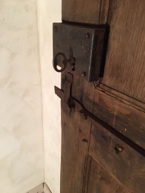 A large old-fashioned entrance gate beautiful farmhouse - vintage chalet decoration 19th century