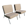 Pair of armchair heaters in brown fabric