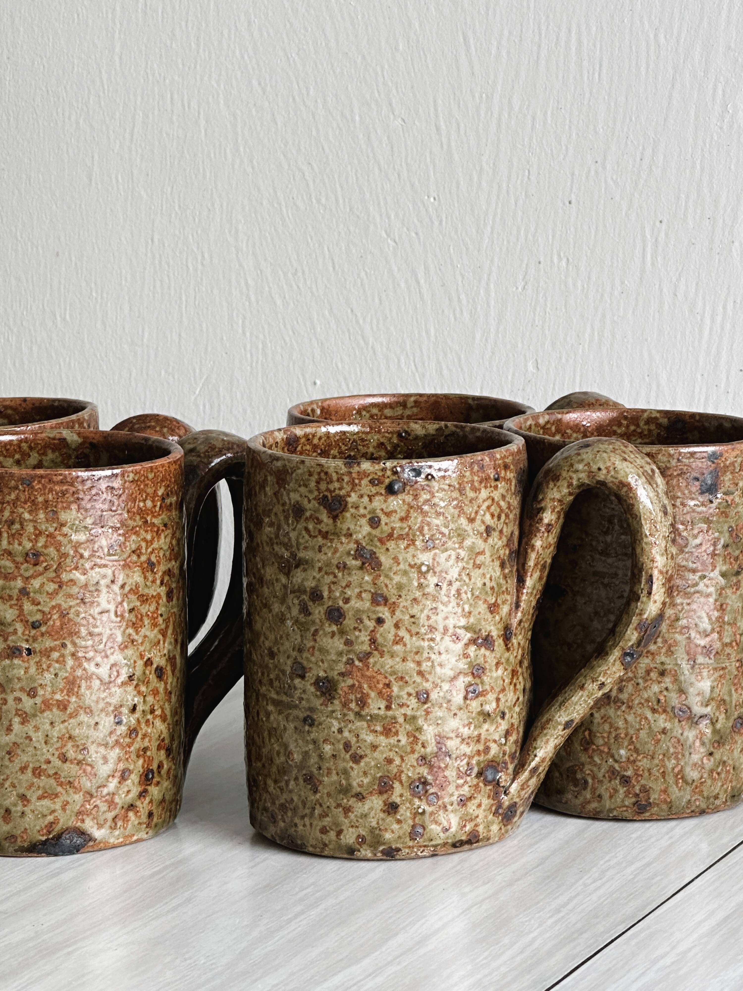 5 pyrite stoneware mugs