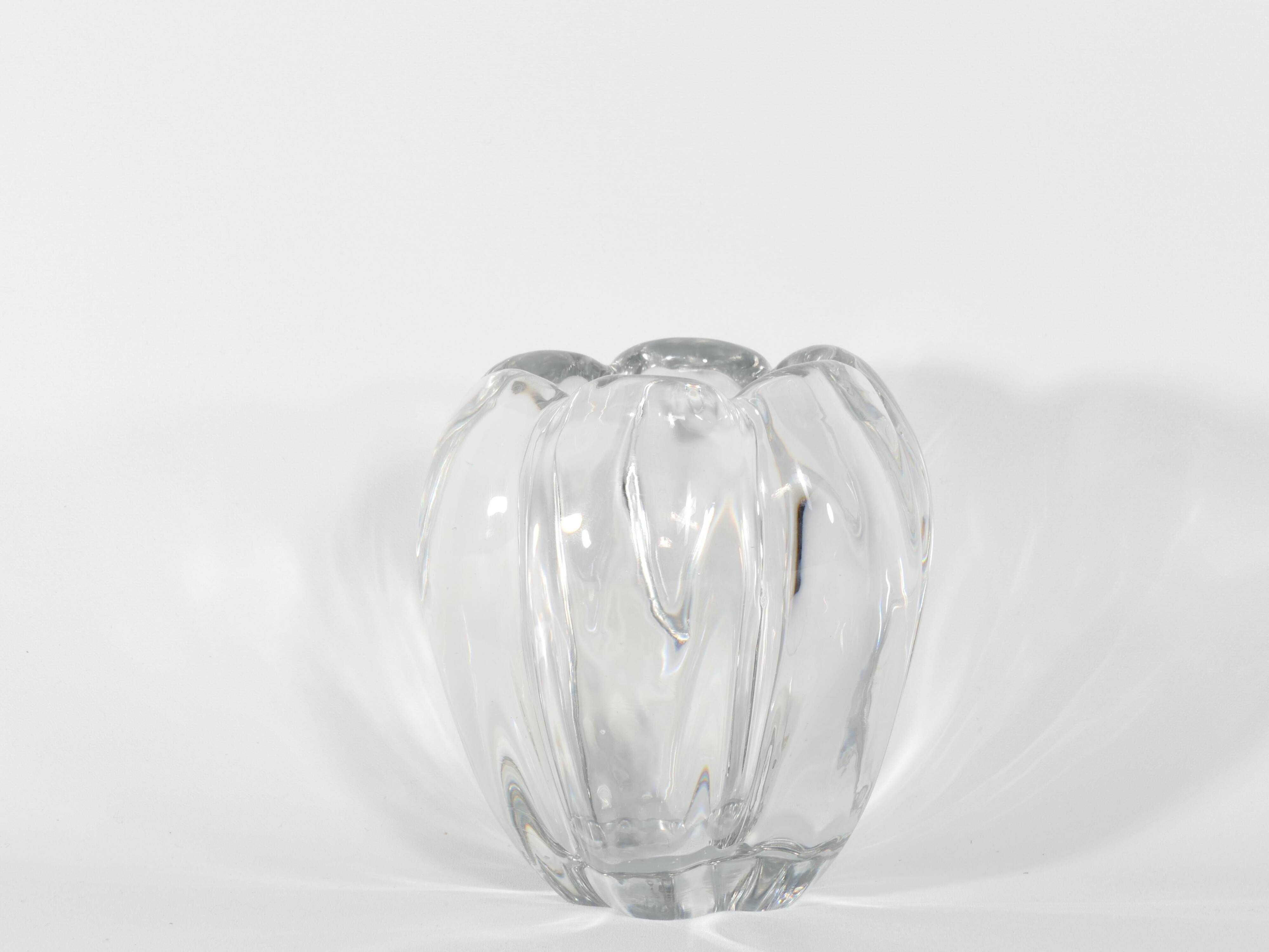 Swedish Grace Crystal Glass Vase Stella Polaris by Vicke Lindstrand for Orrefors