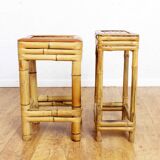Set of 2 stools in bamboo 1970