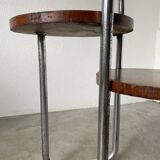 Bauhaus art deco console table in wood and chrome