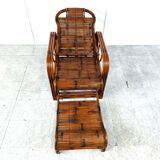 Mid century rattan and bamboo garden chair, 1950s