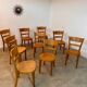 Set of 9 vintage wooden bistro chairs designed by Horgen Glarus