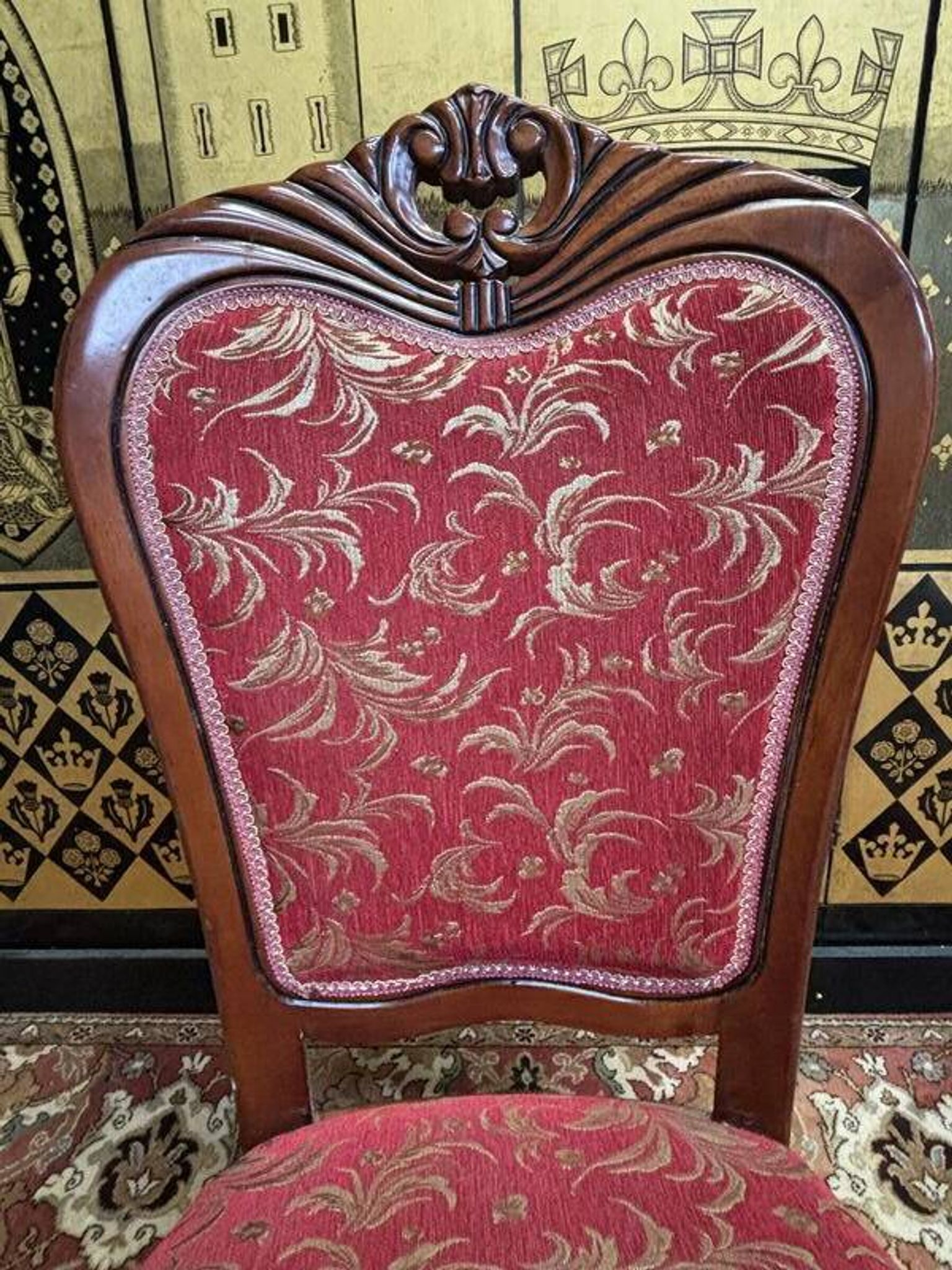 2x8 wooden and fabric chairs