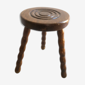 Wooden tripod tabouret