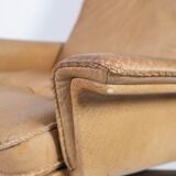 Armchair and stool in 1960s Danish leather and rosewood