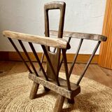 Brutalist magazine rack in the style of Jean Touret, 1950s.