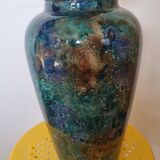 Glass lamp base with eglomisé finish by Laque Line 41cm