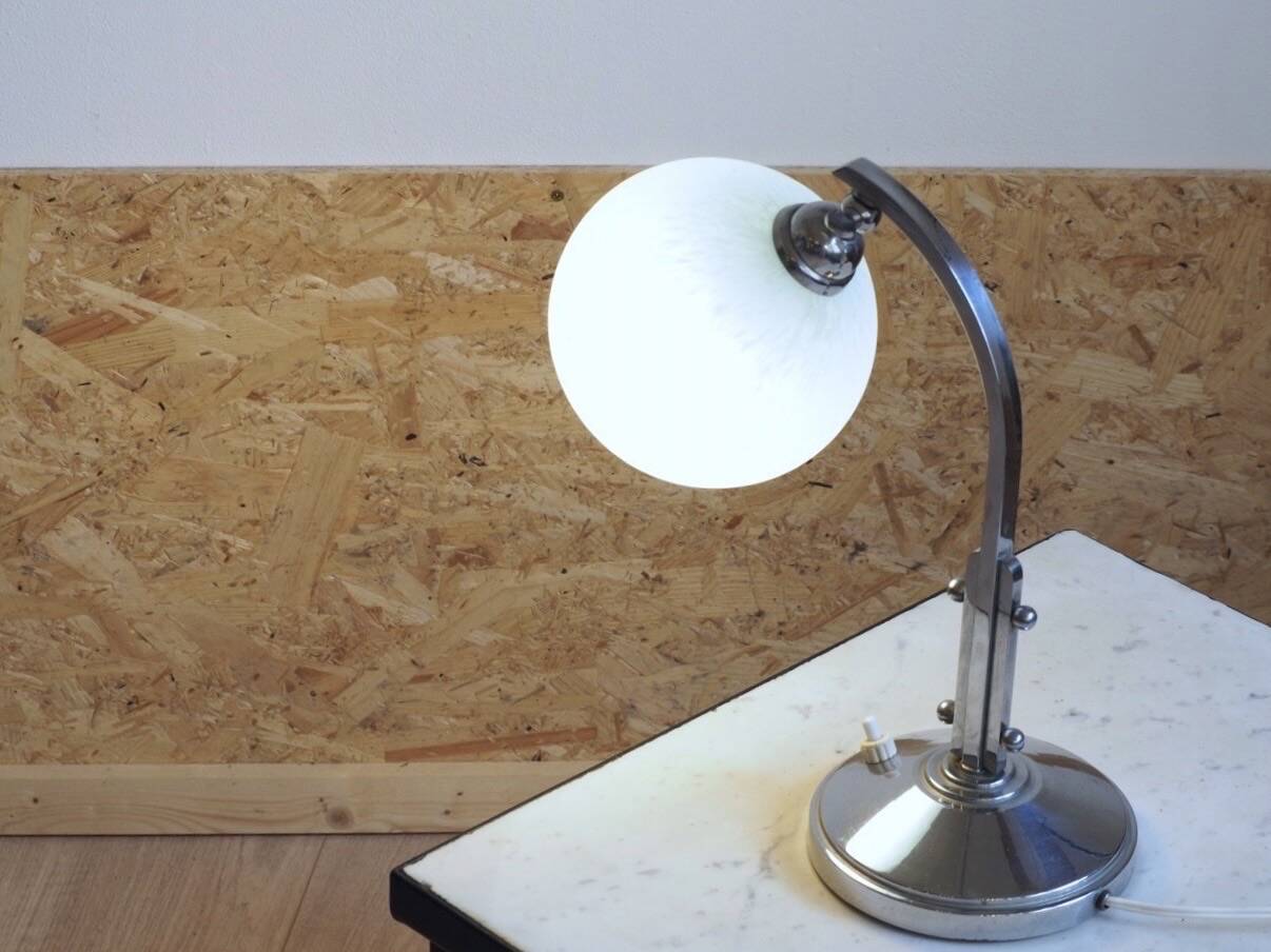 Lampe de chevet art deco/bauhaus clichy bleu