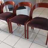 Set of 4 Gondola model chairs by Baumann vintage 1970s