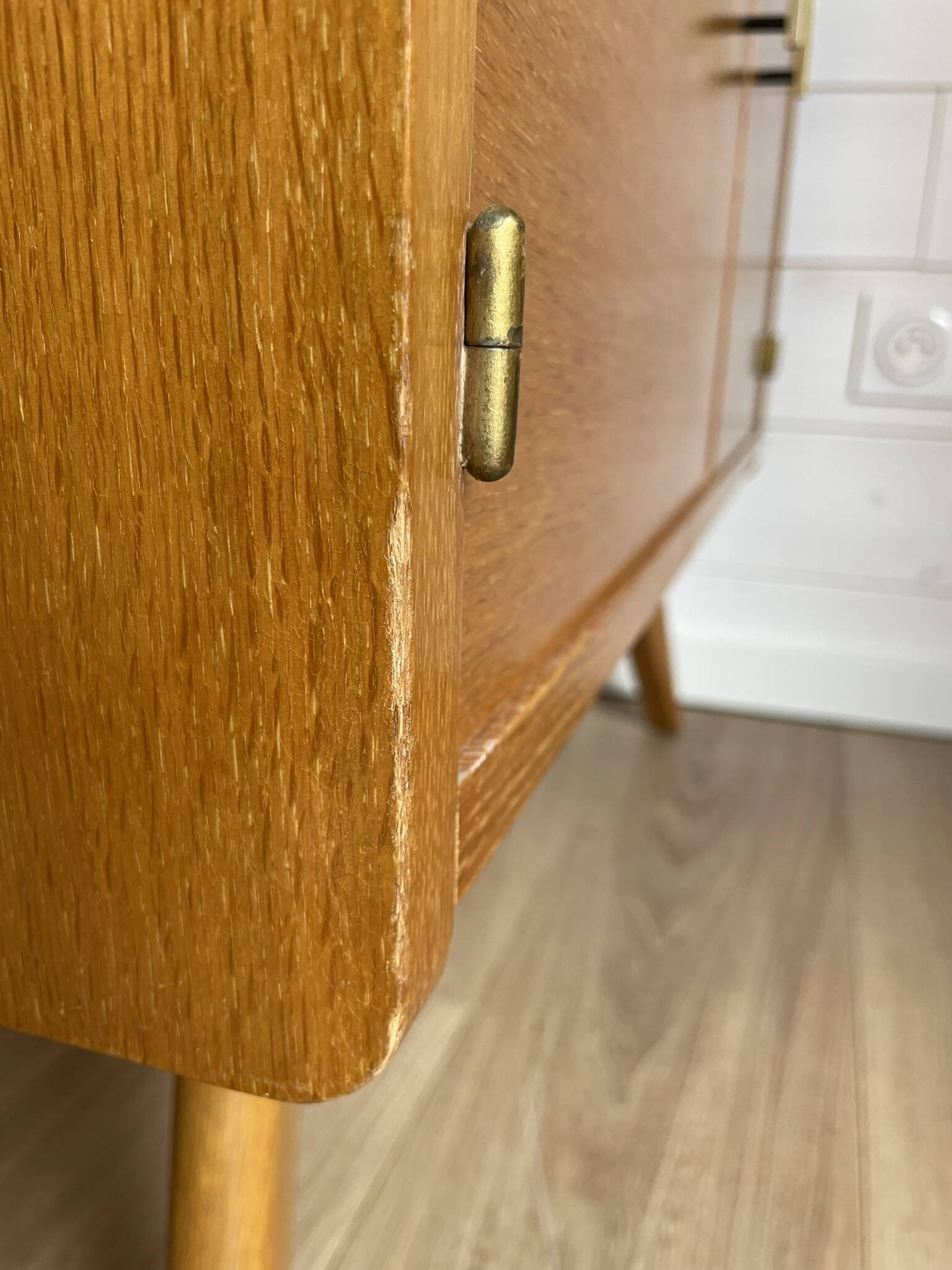Vintage Scandinavian Secretary Desk 1960s - Oak Colour
