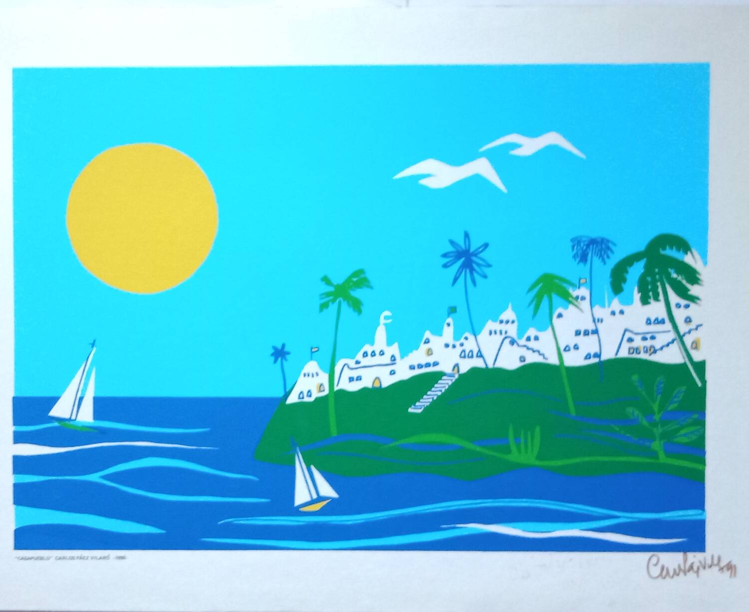 Casapueblo original screenprint 1990 signed carlos paez vilaro 1923 2014