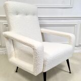 Fauteuil vintage en laine bouclée