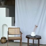Pedestal table or small octagonal side table quadripod base with modernist spacer