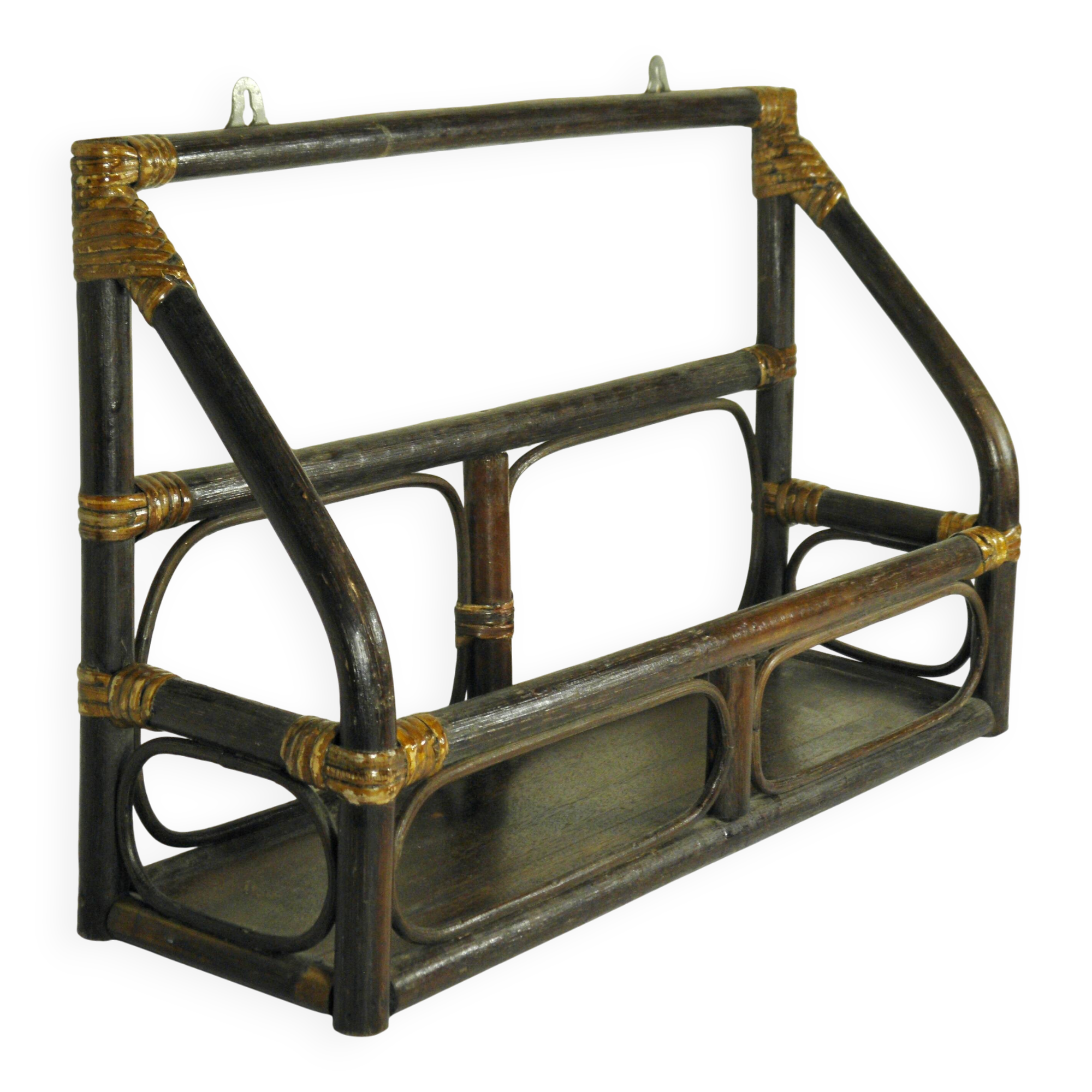 Rattan wall shelf