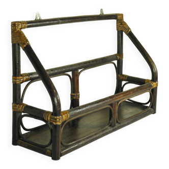Rattan wall shelf