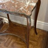 Louis XV Style Side Table with Marble Top - Late 19th Century