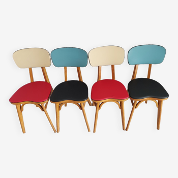 4 chaises de Bistrot modèle Cœur vintage 1960