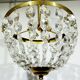 2-light brass and crystal ceiling light