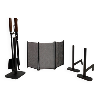 Italian Fireplace Set by Afra & Tobia Scarpa, 1970s