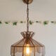 Brass suspension and smoked glass - vintage